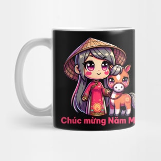 Vietnamese New Year Girl & Snake Mug